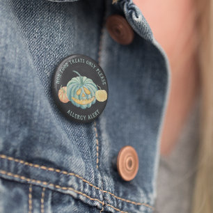 Badge Rond 5 Cm Halloween Teal Pumpkin Allergy Awareness