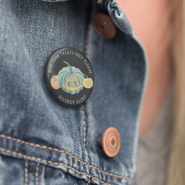 Badge Rond 5 Cm Halloween Teal Pumpkin Allergy Awareness (Créateur téléchargé)