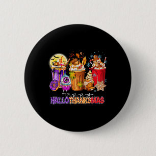 Badge Rond 5 Cm Halloween Thanksgiving Noël Joyeux Hallothanks