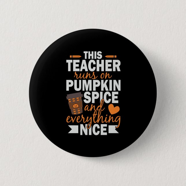 Badge Rond 5 Cm Halloween This Teacher Runs (Devant)