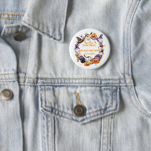 Badge Rond 5 Cm Halloween Tiny Feet, Baby shower sucré Éffrayant