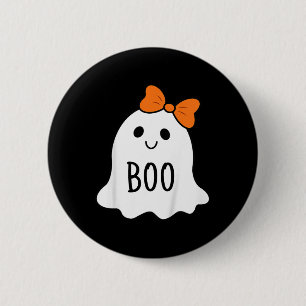 Badge Rond 5 Cm Halloween Toddler Fantôme De Boo Avec Une Bow Girl