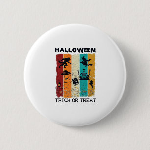 Badge Rond 5 Cm Halloween Trick Or Treat Loup-Garou Sorcière Squel