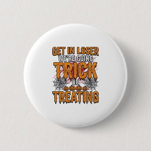 Badge Rond 5 Cm Halloween Trick Or Treating Typographie Vintage De