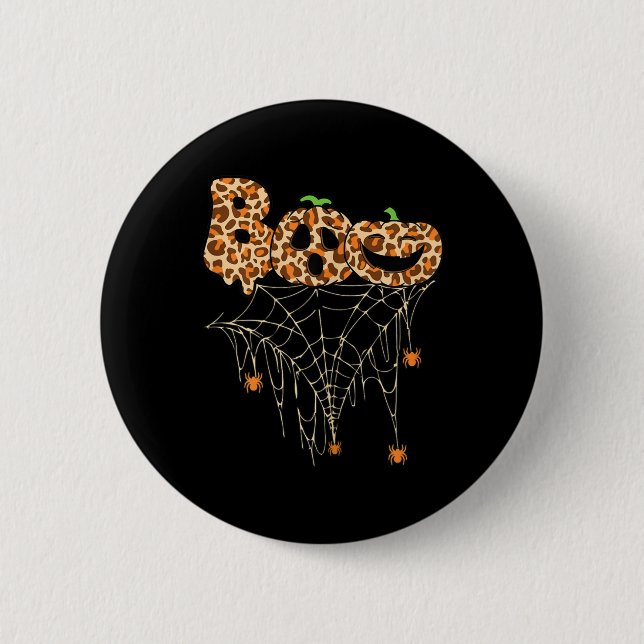 Badge Rond 5 Cm Halloween Vêtements Spider Web Citrouille d'automn (Devant)