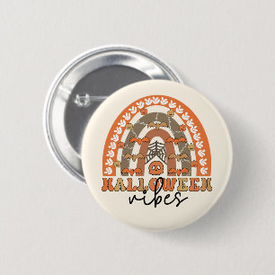 Badge Rond 5 Cm Halloween Vibes Boho Rainbow Fall Halloween
