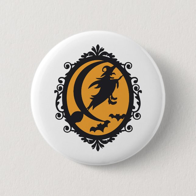 Badge Rond 5 Cm Halloween Witch (Devant)