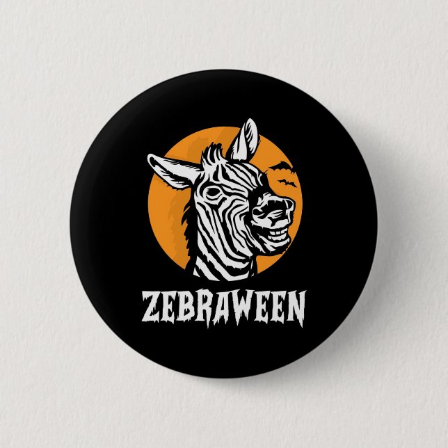 Badge Rond 5 Cm Halloween Zebra (Devant)