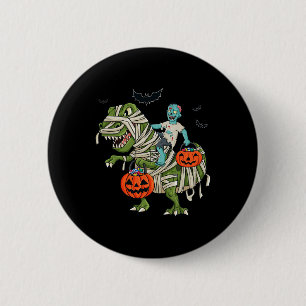 Badge Rond 5 Cm Halloween Zombie équitation T Rex Fun Boys Filles