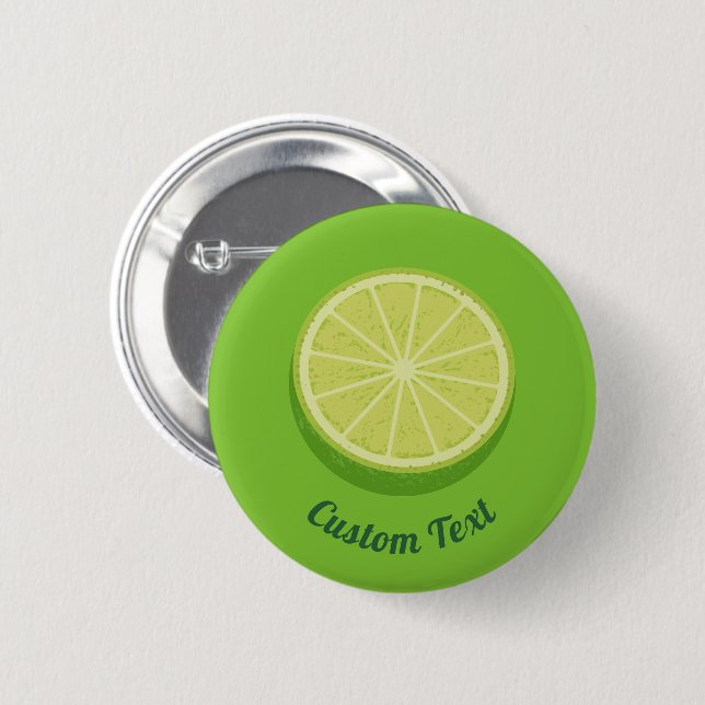 Badge Rond 5 Cm Halte Lime (Devant & derrière)