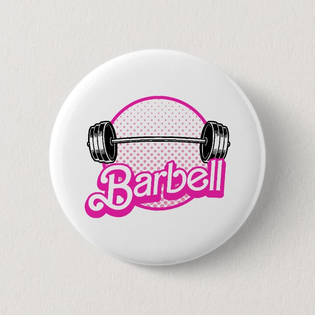 Badge Rond 5 Cm Haltère - rose (Devant)