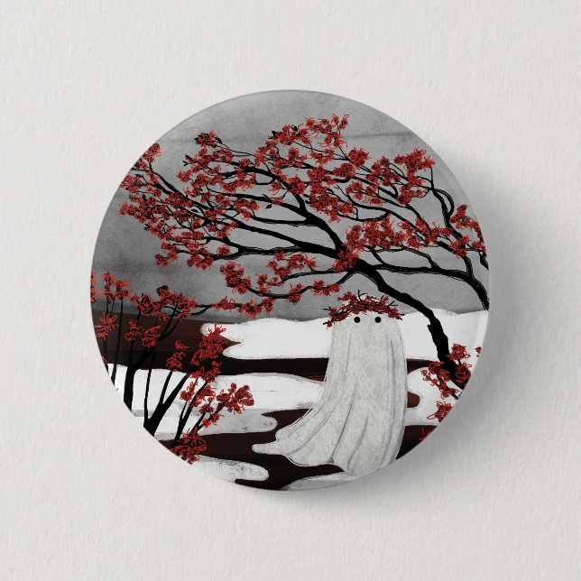 Badge Rond 5 Cm Hamamélis Fantôme (Devant)