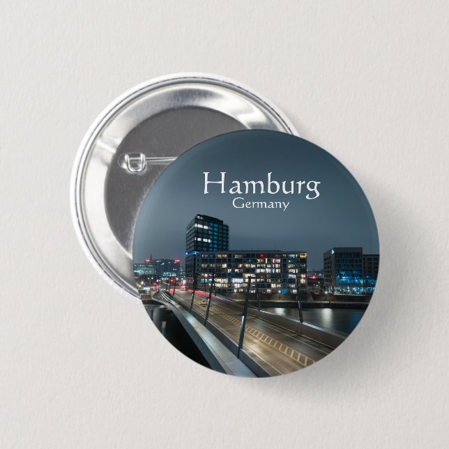 Badge Rond 5 Cm Hambourg Allemagne (Devant & derrière)