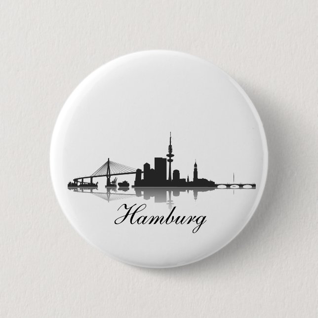 Badge Rond 5 Cm Hambourg Button / Feker / Pin (Devant)
