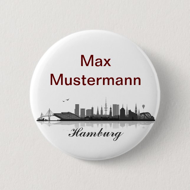 Badge Rond 5 Cm Hambourg Button / Feker / Pin (Devant)