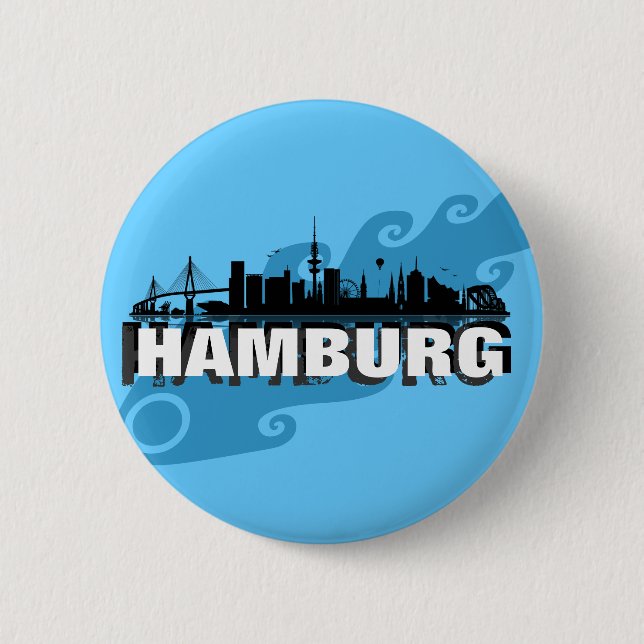 Badge Rond 5 Cm Hambourg Button / Feker / Pin (Devant)