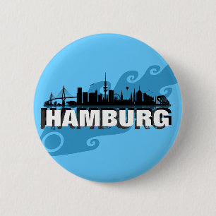 Badge Rond 5 Cm Hambourg Button / Feker / Pin