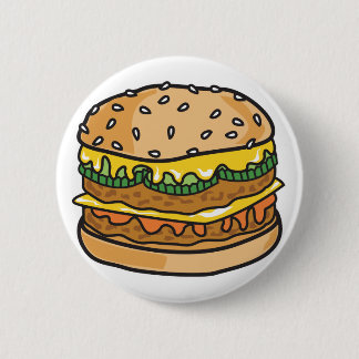 Badge Rond 5 Cm hamburger au fromage rétro