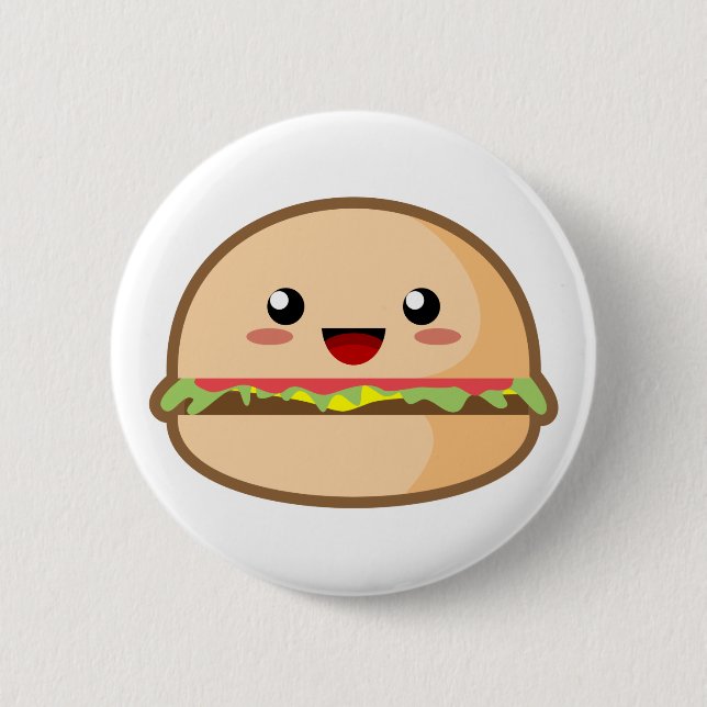 Badge Rond 5 Cm Hamburger de Kawaii (Devant)