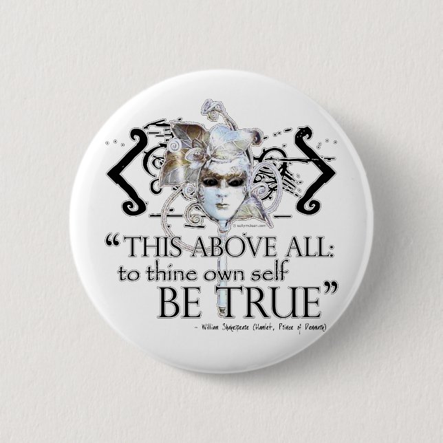 Badge Rond 5 Cm Hamlet "… posséder l'individu soit… "citation (Devant)