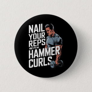 Badge Rond 5 Cm Hammer Curls Bodybuilding Fitness Fitness Gym