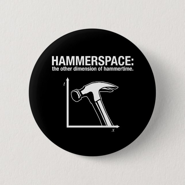 Badge Rond 5 Cm hammerspace : l'autre dimension de hammertime. (Devant)