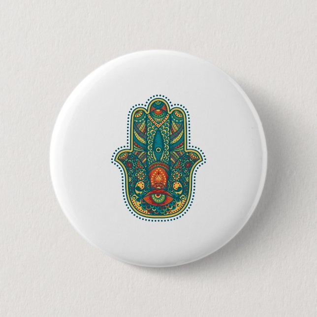 Badge Rond 5 Cm Hamsa (Devant)