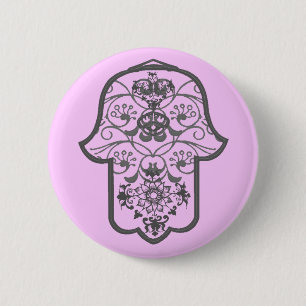 Badge Rond 5 Cm Hamsa floral