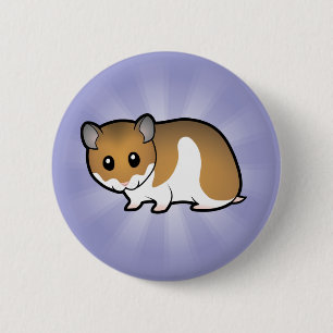 Badge Rond 5 Cm Hamster de Syrien de bande dessinée