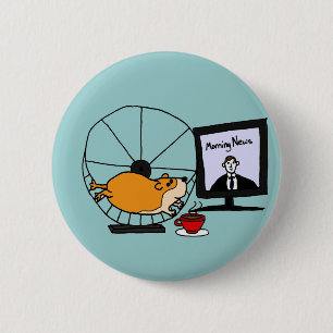 Badge Rond 5 Cm Hamster drôle DE X/Y sur une satire de roue