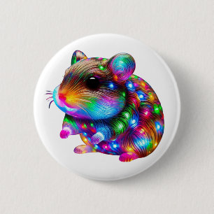 Badge Rond 5 Cm Hamster lumineux