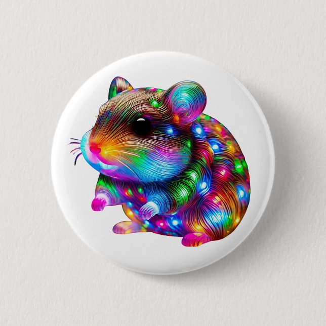 Badge Rond 5 Cm Hamster lumineux (Devant)