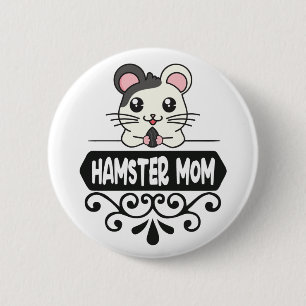 Badge Rond 5 Cm Hamster maman amoureux des animaux mignons