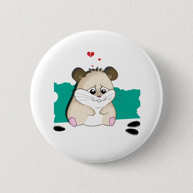 Badge Rond 5 Cm hamster triste (Devant)