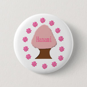 Badge Rond 5 Cm Hanami Cerisier japonais