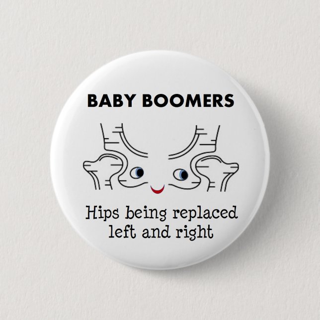 Badge Rond 5 Cm Hanches de baby boomer (Devant)
