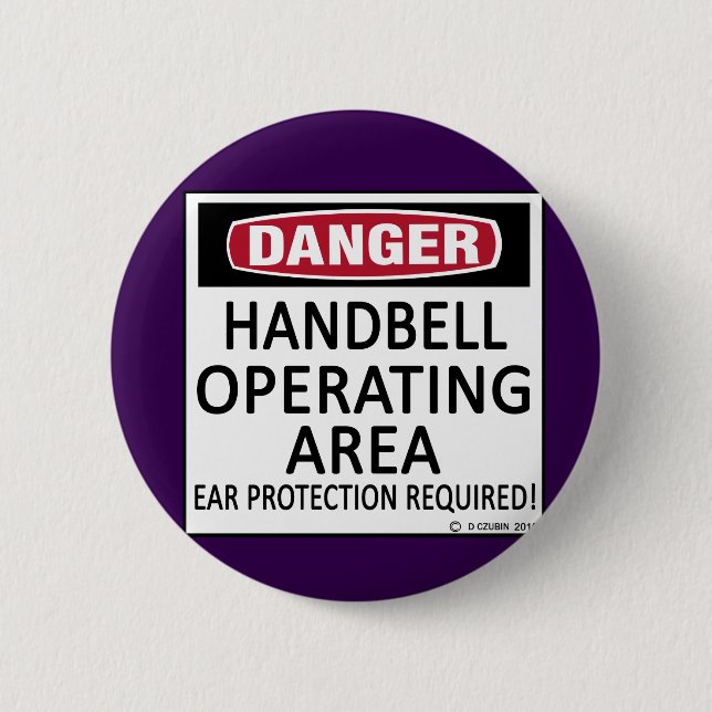 Badge Rond 5 Cm Handbell de la zone d'exploitation (Devant)
