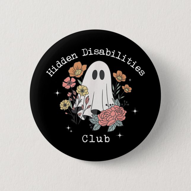 Badge Rond 5 Cm Handicap caché Invisible Autisme (Devant)