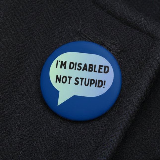 Badge Rond 5 Cm Handicap sensibilhandicap non stupide (Créateur téléchargé)