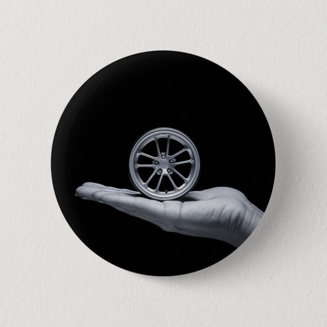 Badge Rond 5 Cm Hands And Wheels (Devant)