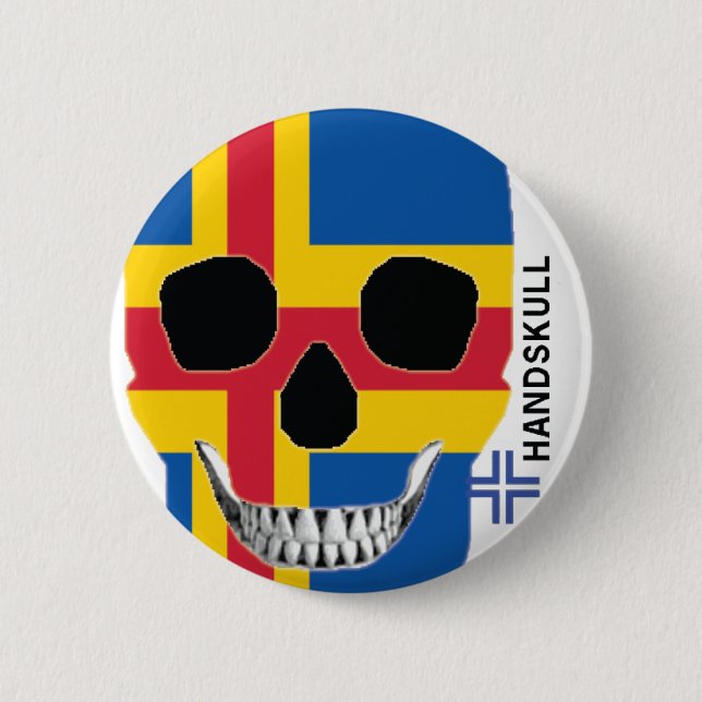 Badge Rond 5 Cm HANDSKULL Åland - Bouton (Devant)