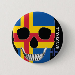 Badge Rond 5 Cm HANDSKULL Åland - Bouton