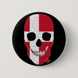 Badge Rond 5 Cm HANDSKULL Danemark Insigne rond noir B2