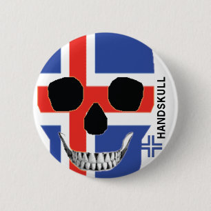 Badge Rond 5 Cm HANDSKULL Islande - bouton