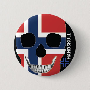 Badge Rond 5 Cm HANDSKULL Norvège - bouton
