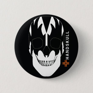 Badge Rond 5 Cm HANDSKULL Vampire, Happy crâne, Drapeau de vampire