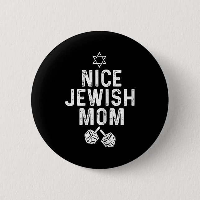 Badge Rond 5 Cm Hanoukka Dreidel Star Fun Pour Nice Jewish Mom (Devant)
