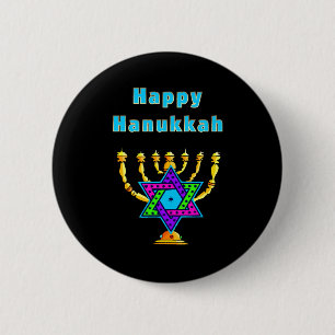 Badge Rond 5 Cm Hanoukka heureux