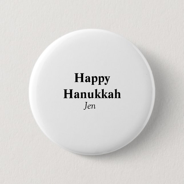 Badge Rond 5 Cm Hanoukka heureux votre nom image texte modifiable (Devant)