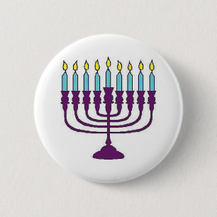 Badge Rond 5 Cm Hanoukka Menorah